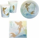 Zeemeermin Set - Servetten / Bekers / Bordjes - Multicolor - Feest - Verjaardag