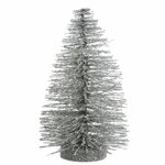 Decoratie Kerstboom met Glitter - Zilver - h 15 cm - Set van 3 - Kerstmis - kerstversiering Decoratie Kerstboom met Glitter - Zilver - h 15 cm - Set van 3 - Kerstmis - kerstversiering