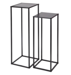 Design Zuilen industriële look ZAFRO - Zwart - Metaal - Pilaar - Pilaren - Sokkels - 25 x 25 x 70 cm - 2 Stuks