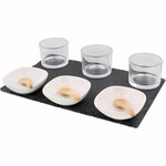Amuse Set JASKO - Serveerset - Zwart / Wit - Glas / Aardewerk - 10 Delig