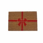 Deurmat kokosvezel Kerststrik - Rood / Lichtbruin - Kunststof / Kokosvezel - 40 x 60 cm - Mat - Deur - Deurmat - Kerstmis - Ker