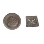 kerst servies set met kerst print - Grijs / Wit - Karton - Borden en Servetten - Wegwerp - Verjaardag - Feest - Kerstmis - Fees