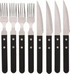 Steakbestek - Steakmessen en Vorken - Zwart - Premium stainless steel - Set van 8