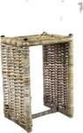 Landelijk Riviera Stijl bijzettafel - Nachtkastje - Zuil - Sokkel - laag - Decoratieve Bijzettafel - Rotan - 25 x 30 x 45 cm