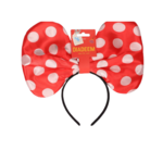 MInnie Mouse Diadeem Met XXL Strik - Rood / Wit - Stippen - Volwassenen - One size - Carnaval 