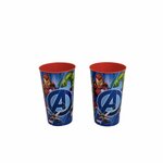 marvel Avengers kinderservies bekers - Blauw / Multicolor - ⌀ 7,5 / 12 cm - Kunststof  - Set van 2 - Servies - Kinderser
