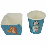  Snackbakjes + Bekertjes - Jungle Thema - Blauw / Multicolor - Set van 15 - Traktatie - Feest - Party - Verjaardag