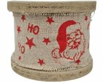 Textiel decoratie lint - OH OH - Kerstman - kerst lint - Rood - Textiel - 1 Stk - 1,5 m - Textiel - Hobbylint - Jute Decolint  Textiel decoratie lint - OH OH - Kerstman - kerst lint - Rood - Textiel - 1 Stk - 1,5 m - Textiel - Hobbylint - Jute Decolint