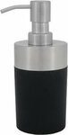 Luxe Zeepdispenser HENDRIKA - Zwart / Zilver - Kunststof / Metaal - 6,7 x 6,7 x 17,2 cm