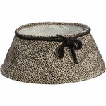 Kerstboomrok met Panter print - Bruin / Zwart - Fluweel - Kerstboom Mand - Ø 40 x 60 x 25 cm - Merry Christmas