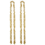 Kerstslinger BASIC - Goud - Kunststof - 270 cm x 75 mm - Set van 2 - Kerst - Slinger