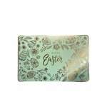 Luxe Placemats Pasen ''Happy Easter'' - Lichtgroen / Goud - Kunststof - Set van 4 - Placemat - Pase