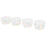 Herbruikbare party snackbakjes STAR - Snackkom met sterren - Kunststof - Ø 12 x 8 cm - Transparant / Multicolor - 4 stuk