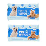 Vochtige doekjes voor huisdieren - Blauw - set van 2 - 40 stuks 1