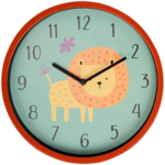 Stijlvolle klok met Leeuwen print - Multicolor - Kunststof - 22 x 20 cm - Leeuwendesign - Kinderkamer - Decoratief   Stijlvolle klok met Leeuwen print - Multicolor - Kunststof - 22 x 20 cm - Leeuwendesign - Kinderkamer - Decoratief