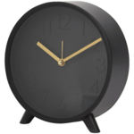 Staande klok met alarmfunctie NOBLETIME - Zwart / Goud - Kunststof / Metaal - 14.7 x 14 x 4.3 cm - Alarmklok  op pootjes  Staande klok met alarmfunctie NOBLETIME - Zwart / Goud - Kunststof / Metaal - 14.7 x 14 x 4.3 cm - Alarmklok  op pootjes
