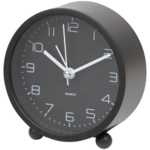 Staande klok met alarmfunctie DOBY - Zwart / Wit - Kunststof  - Ø 9,5 x 4 cm - Alarmklok  op pootjes  Staande klok met alarmfunctie DOBY - Zwart / Wit - Kunststof  - Ø 9,5 x 4 cm - Alarmklok  op pootjes