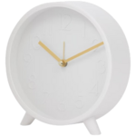 Staande klok met alarmfunctie NOBLETIME - Wit / Goud - Kunststof / Metaal - 14.7 x 14 x 4.3 cm - Alarmklok  op pootjes Staande klok met alarmfunctie NOBLETIME - Wit / Goud - Kunststof / Metaal - 14.7 x 14 x 4.3 cm - Alarmklok  op pootjes