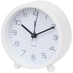 Staande klok met alarmfunctie DOBY - Wit - Kunststof  - Ø 9,5 x 4 cm - Alarmklok  op pootjes Staande klok met alarmfunctie DOBY - Wit - Kunststof  - Ø 9,5 x 4 cm - Alarmklok  op pootjes