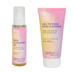 Gezichtsreinigerset - 2 Stappen- Stap 1: Face cleanig oil / Stap 2: Gel to foam face cleanser