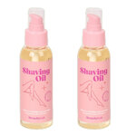 Scheerolie met pompje - Roze - Set van 2 - 100 ml - Voor & na ontharing - Ingegroeide haartjes en scheerirritatie - Voor ee