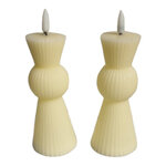Led kaarsen WESTFIELD LIVING - Creme - Kunststof - Set van 2- met bewegende vlam -14 cm  x 6.5 cm - Led kaarsen met batt - Led 
