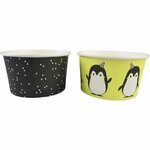 Papieren ijsbekers - Groen/Zwart - Papier - 5,5 cm - 10 stuks