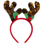 Kerstdiadeem - Model Rendier Glitter/Kerstboom/Balletjes - Rood - Feest