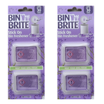 Bin Brite stick-on vuilnisbak verfrisser - Lavendel - Paars - Lavender Mist Scent - Stick On Bin Fresh - Set van 2 pakjes