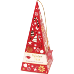 Giftbox Winter Piramide Thee - Hibiscus Peach Flavour - Rood - 10 Theezakjes - Kersttip / Kerscadeau - Winterthee - Winter Tea 