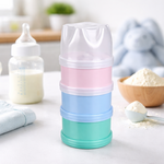 Babyvoeding Bewaartoren / Doseertoren – 4 Lagen met Schenktuit – Multicolor – Kunststof – 16 x 7 cm – Voor Babyvoedin