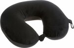 Travel Pillow - Zwart - Zachte Velvet Stof - Reiskussen - Compact & Lichtgewicht - Nekkussen - Met Sluiting - Ergonomisch O