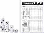 Yahtzee Scoreblok + 10x Witte Dobbelstenen - Spel voor op Reis - Scoreblock - Dobbelspellen