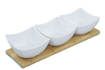 Bamboe plankje met 3 serveerschaaltjes - 30x10cm
