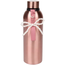 Thermofles / Isoleerfles JUTTA met parelstrik - Metaal - Rosé - Warme en koude dranken - 500 ML - lekvrije schroefdop - Sportfles - Outdoor uitrusting