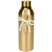 Thermofles  / Isoleerfles JUTTA met parelstrik - Metaal - Goud - Warme en koude dranken - 500 ML - lekvrije schroefdop - Sportfles - Outdoor uitrusting