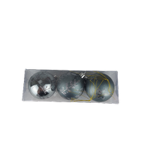 Kerstballen Mix - Zilver / Grijs - Kunststof - Set van 3