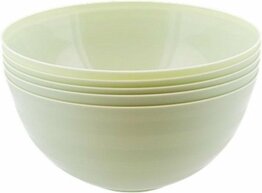 Herbruikbare Schaaltjes / Kommetjes BACO - Groen - Kunststof - Vaatwasserbestendig - Camping - Picknick - Strand - Servies Ø 14 cm - Set van 5
