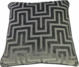 Kussenhoes flueel geometrische print ASHTON - Grijs - Polyester - 43 x 43 cm
