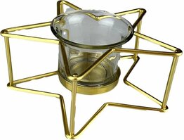 Theelichthouder - Ster - Goud - Waxinelichthouder – Waxinelicht – Gezellig – Sfeer – Kerst – Feestdagen – Licht – Wintertijd – Herfst – Thuis – Woonkamer – Interieur – Decoratie – Cadeau 