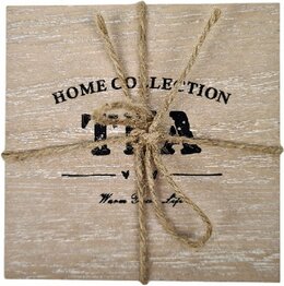 Houten Onderzetters TEA - Bruin - Hout - Anti Slip -Vierkant - 10 x 10 cm - Set van 4