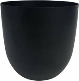Metalen bloempot AART industriële look - Zwart - Metaal - ø 14 x h 13,5 cm - Bloempot - Plantenpot - Bloemen - Planten