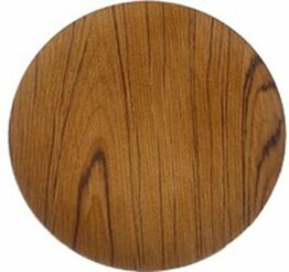 Decoratie bord / Designbord / Decoratiebord / met hout motief GERRIT - Lichtbruin / Zwart - Kunststof - Ø 32.5 cm - Set van 2