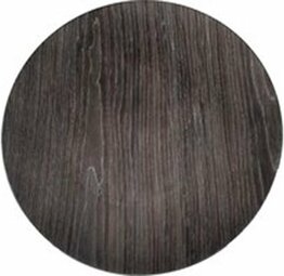 Decoratie bord met hout motief GERRIT - Donkerbruin / Zwart - Kunststof - Ø 32.5 cm - Set van 2