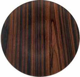 Decoratie bord met hout motief GERRIT - Bruin / Zwart - Kunststof - Ø 32.5 cm