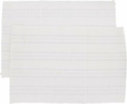 Placemats met ingewoven glitter motief ARYAN - Wit - Katoen / Polyester - 30 x 45 cm - Set van 2 - Servies - Keuken - Tafelen - Eten