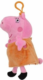 Peppa Pig Hanger Moeder - Roze / Oranje - Met Rits - Polyester - 14 cm 