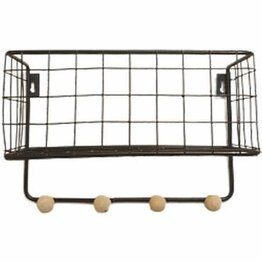 Multifunctionele Kapstok / Hangrekje JERRELY - Metaal - 4 haaks - Vierkant vorm