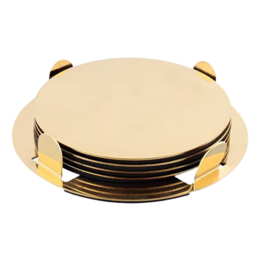 Onderzetters BLAZE - Goud - Metaal - Ø 8 cm - 4 stuks 