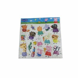 Peppa pig venstersticker - Multicolor - Papieren stickers - Circa 14 stickers - 3+ - Venster plak stickers - Peppa - George - Peppa Pig